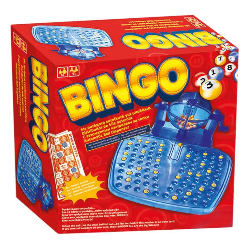Joc de Societate Bingo cu 90 de Bile, 48 de Cartonașe și 120 de Jetoane