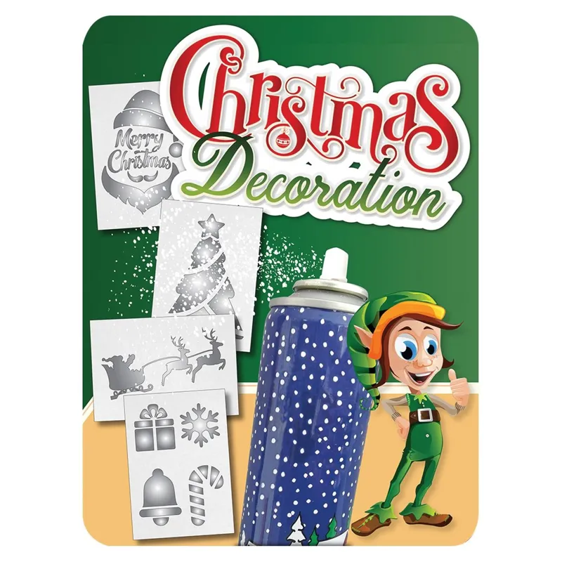 Sabloane cu Figuri Decorative pentru Geam de Craciun - 4buc