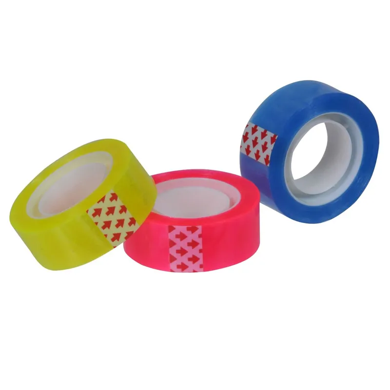 Benzi Adezive Colorate Fluorescente 20m x 18mm - Set 3 Bucăți