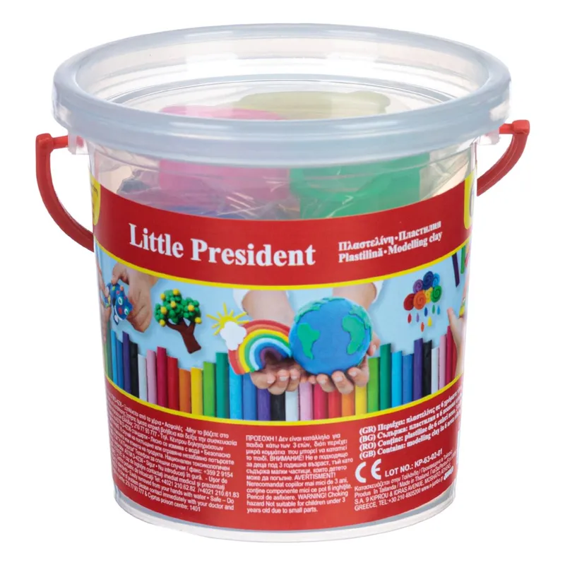 Set de plastilină cu găleată, 6 culori și 3 forme, 9 piese