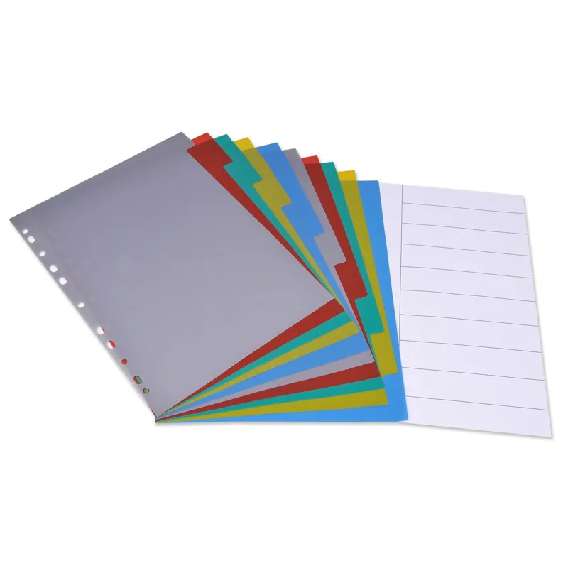 Separatoare din Plastic A4, Set 10 buc, Multicolore