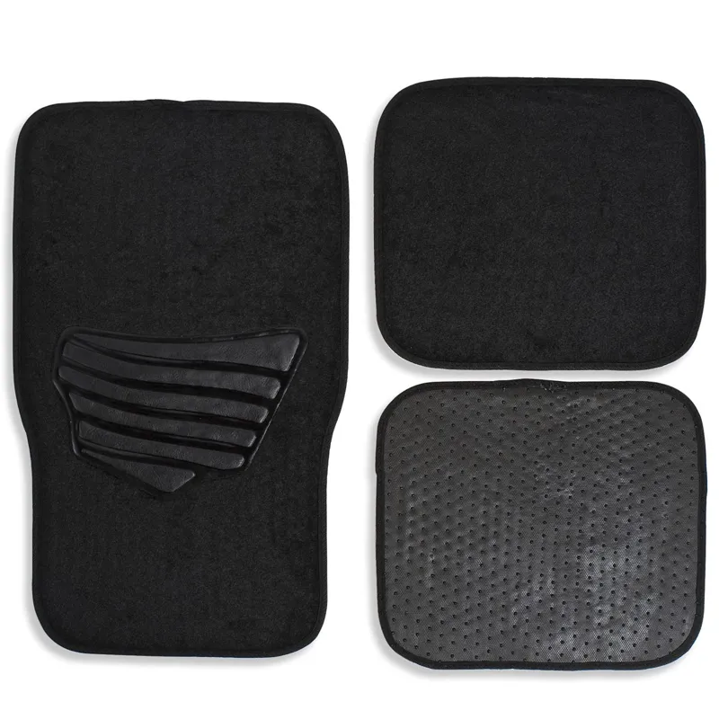 Set 4 Covorașe Auto Mocheta, Negru, Antiderapante