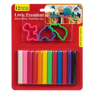 Set Plastilină 12 Culori cu 3 Forme, 15 Piese