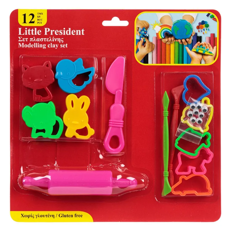 Set Forme și Unelte pentru Plastilină, 12 Piese Multicolor