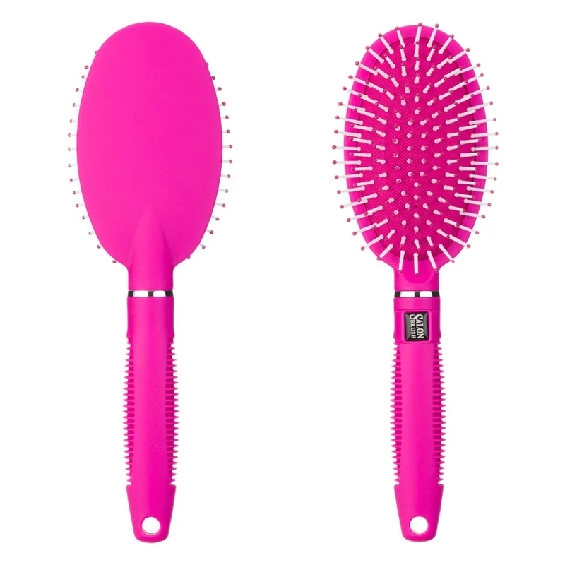 Perie de păr ovală din plastic, fucsia – poza 2