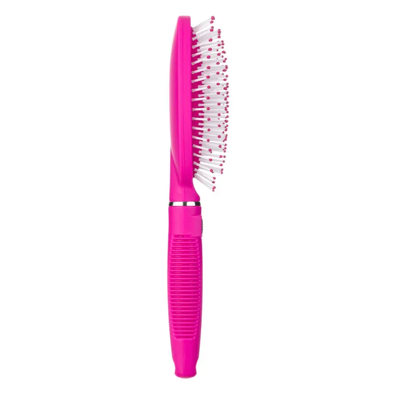 Perie de păr ovală din plastic, fucsia – poza 3