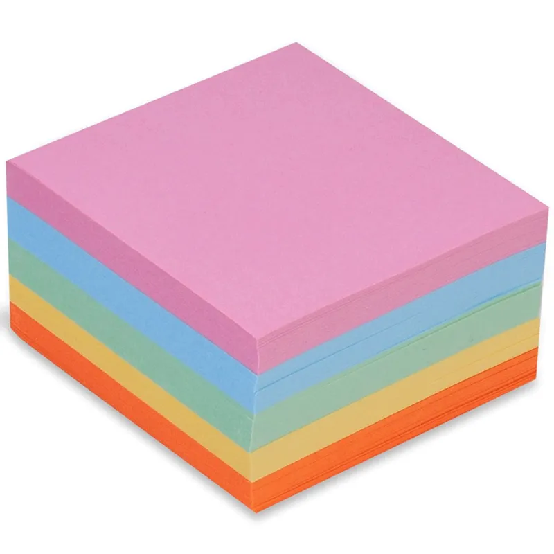 Notițe adezive colorate, pătrate, 8.5x8.5 cm, set de 500 bucăți