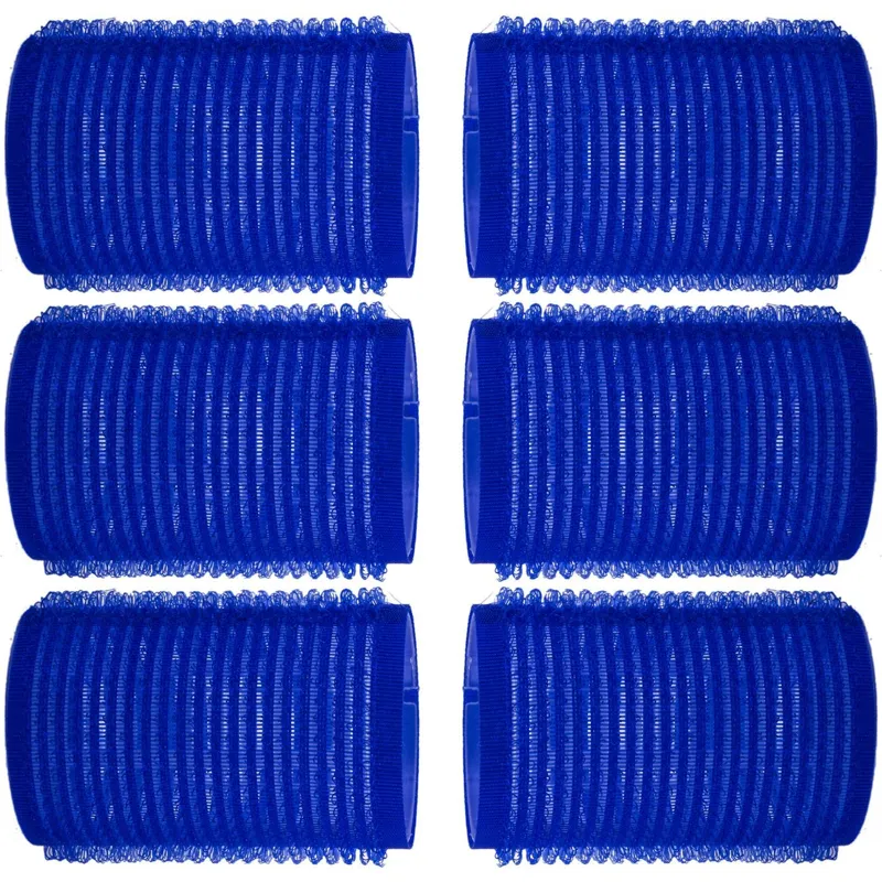Bigudiuri cu tepi, 6 bucati, Albastre, 3 cm