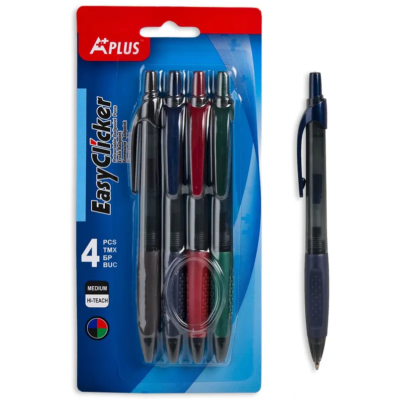Pixuri cu grip elastic, Set 4 buc, Albastru-Negru-Rosu-Verde