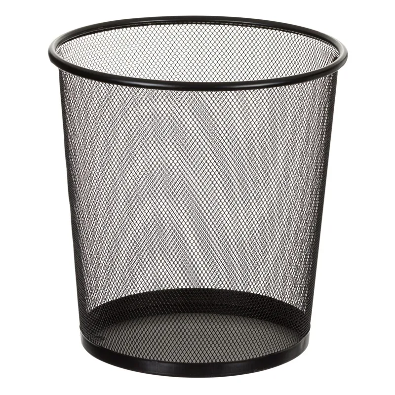 Coș de gunoi metalic pentru birou, 13L, negru, Ø26x28cm