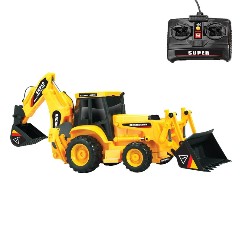 Excavator de jucărie cu telecomandă, 55 cm, galben, cu sunet