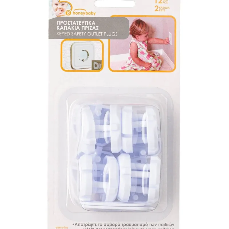 Apărători pentru priză din plastic, 12 bucăți cu 2 chei – poza 3