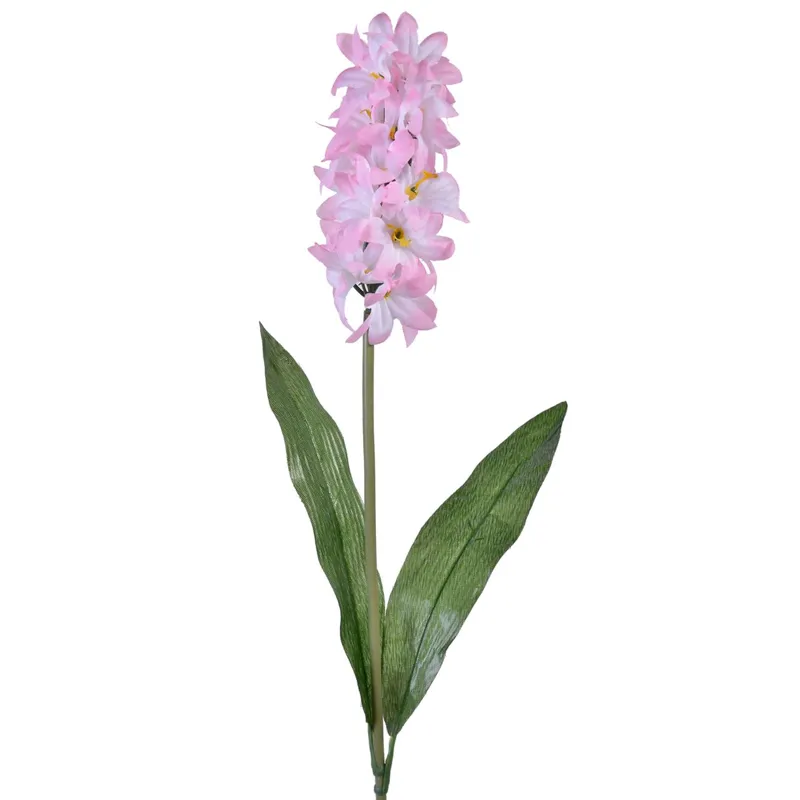 Floare Artificiala Zambila Roz cu Tulpina, 53 cm