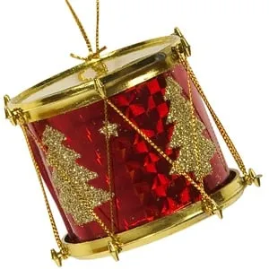 Set Ornamente Brad Crăciun Tobe Roșii Aurii Plastic