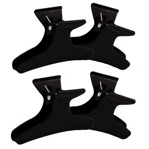 Clame de par negre tip coafor, 8 cm, set 4 bucati