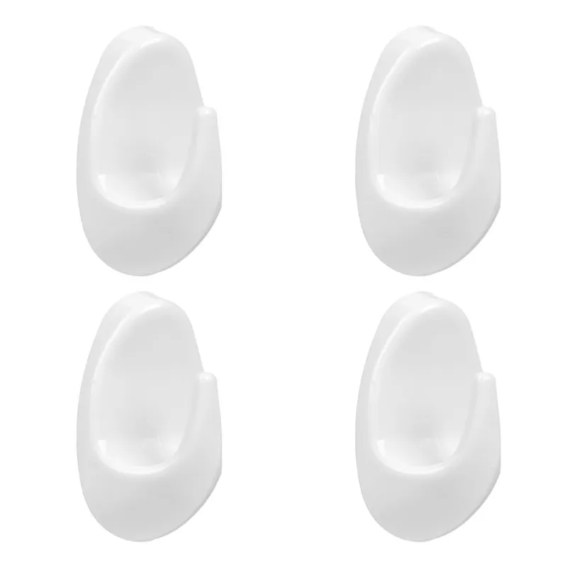 Cuiere Autoadezive din Plastic, Set 4 buc, Alb