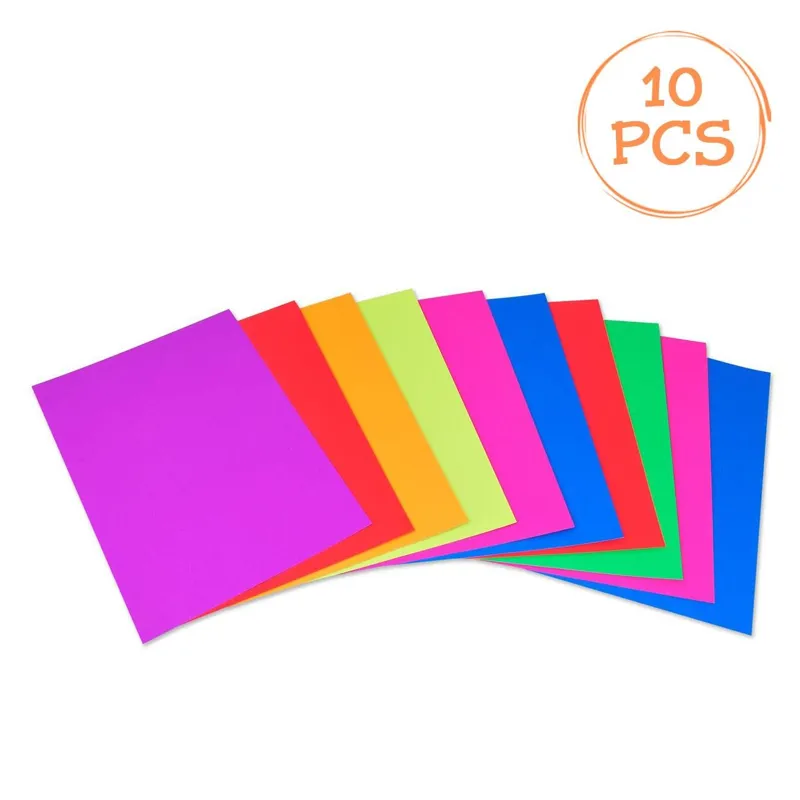 Set Cartoane Colorate A4 Fluorescente, 220gsm, 10 buc