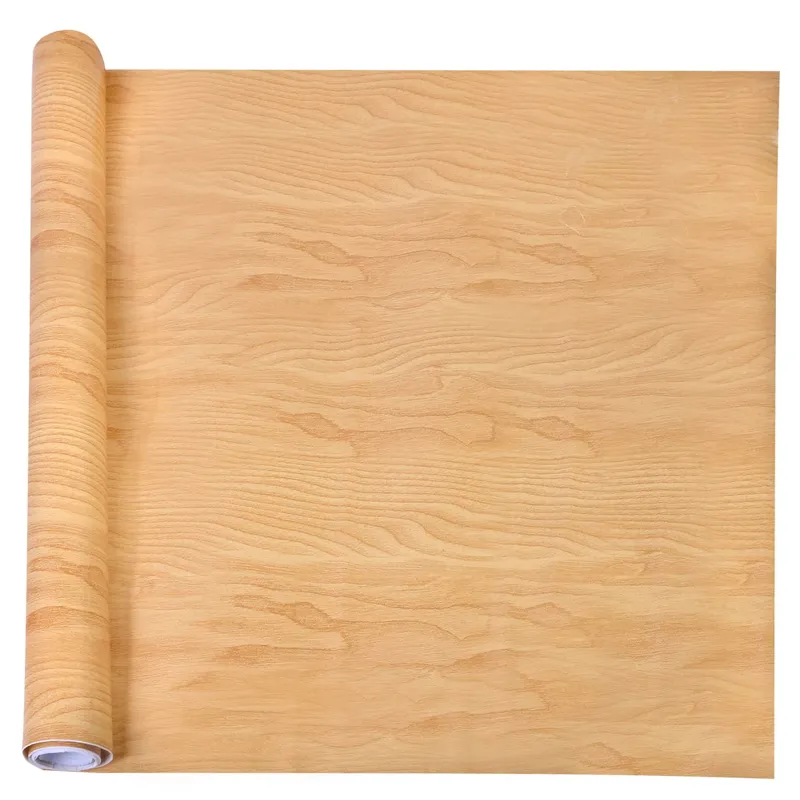 Autocolant pentru mobilă, Rulou 150x45 cm, Aspect lemn cu detalii bej