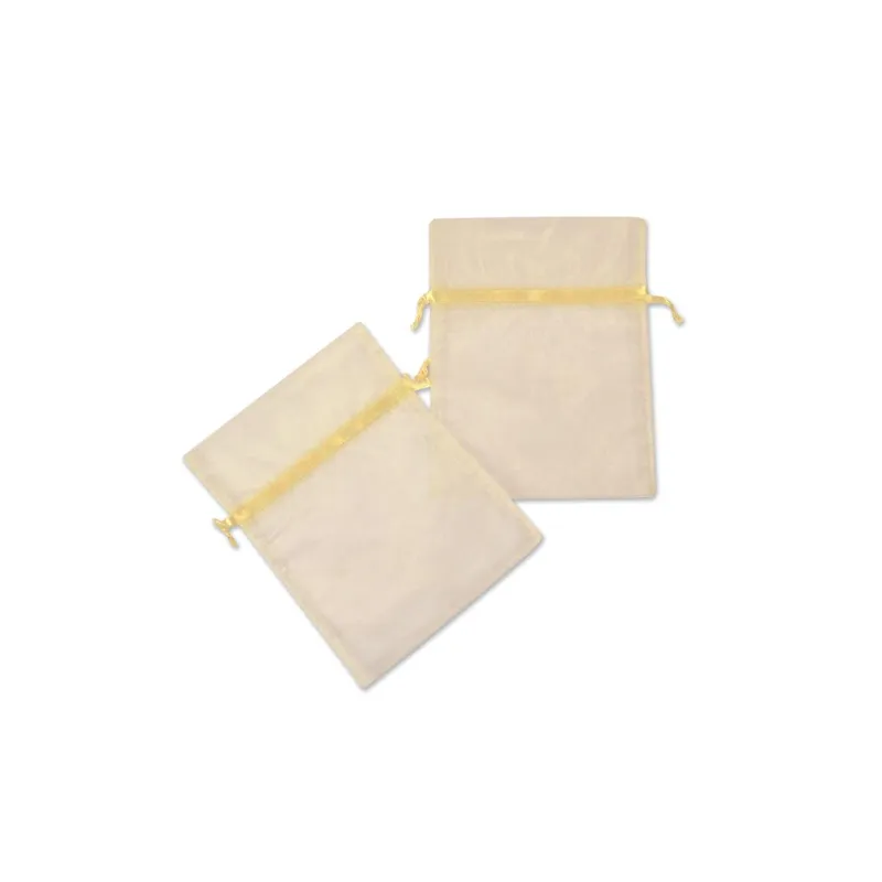 Set Pungi Cadou din Organza Bej 15x19cm 10 buc