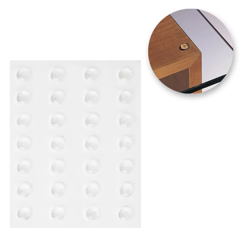 Capace de protectie din silicon transparent, autocolante, 8mm, 28 bucati