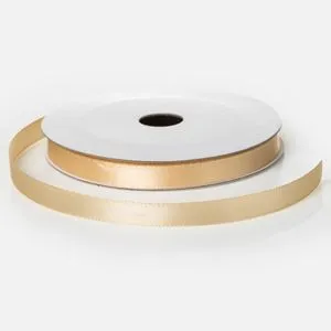 Bandă satinată bej 10m x 0.6cm pentru artizanat și decorare
