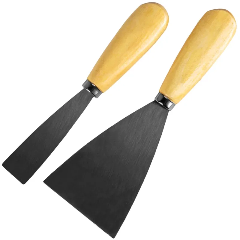 Set 2 Spatule pentru Vopsit și Tencuit, 18 cm, Lamă Metalică cu Mâner din Lemn