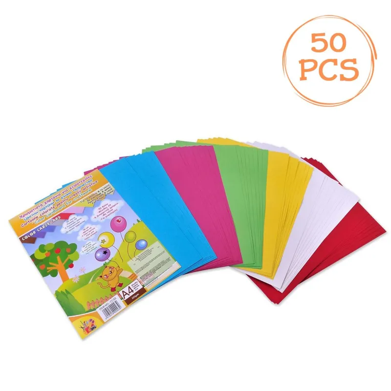 Set Cartoane Colorate A4 pentru Creatii - 50 de foi