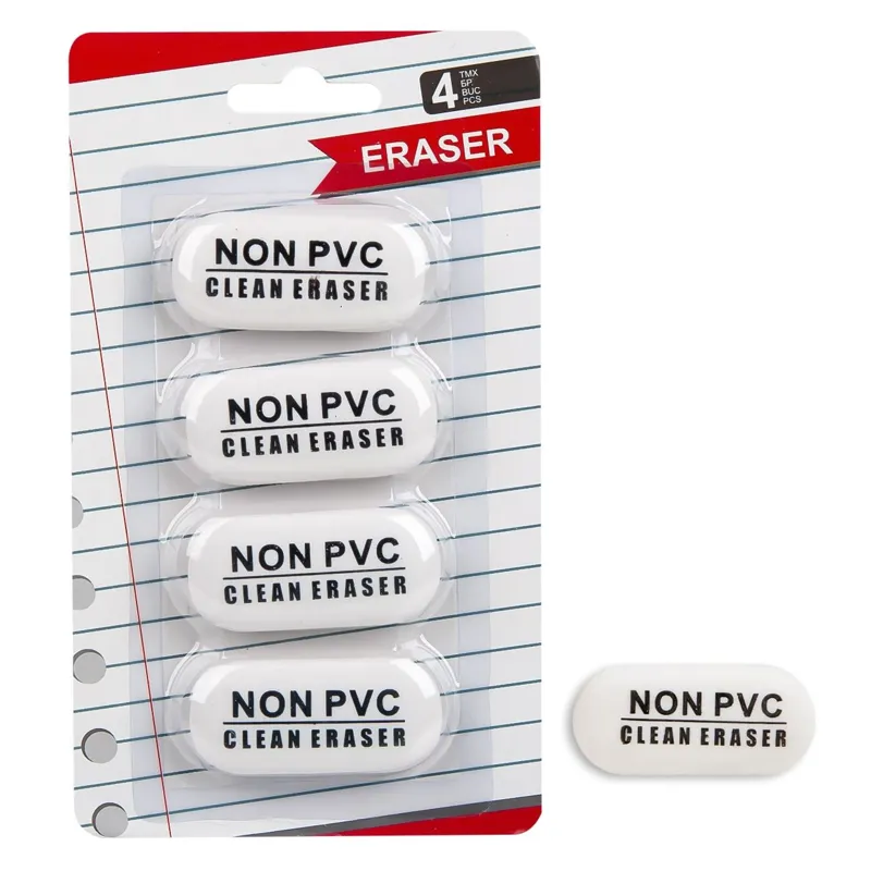 Radiere albe formă de pietricică, 4 bucăți, blister