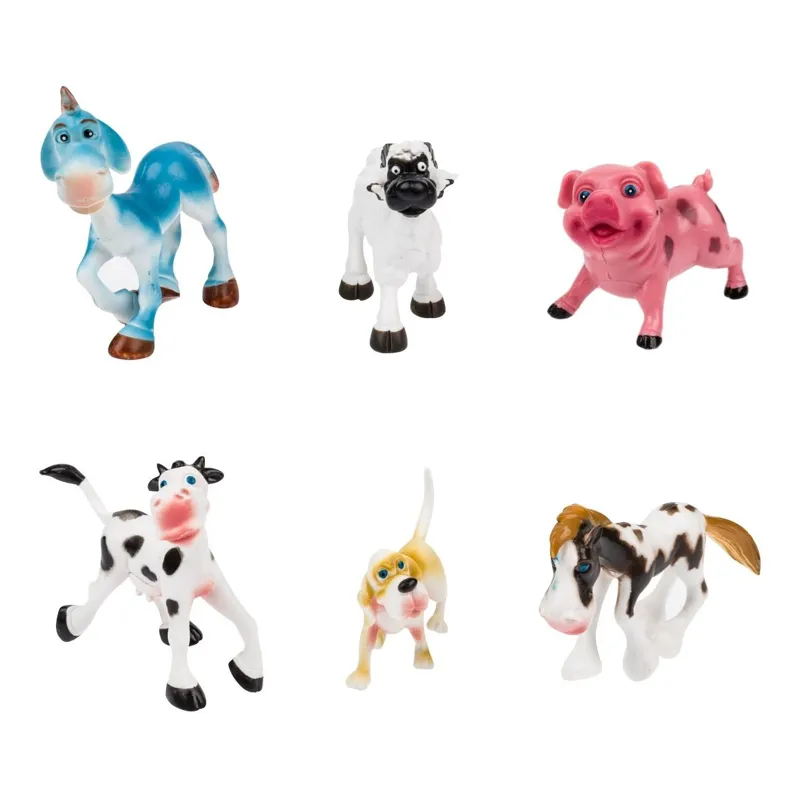 Set 6 Figurine Animale de la Ferma, Plastic, Multicolor, 9x7 cm