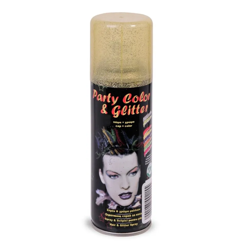Spray de Par Auriu cu Sclipici pentru Halloween, 125 ml