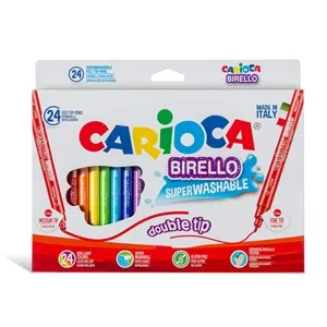 Carioci lavabile double tip, 24 bucăți, vârf fin și gros, pentru copii – poza 2