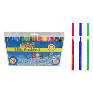 Set 24 Carioci Lavabile cu Vârf Subțire, Multicolore pentru Copii