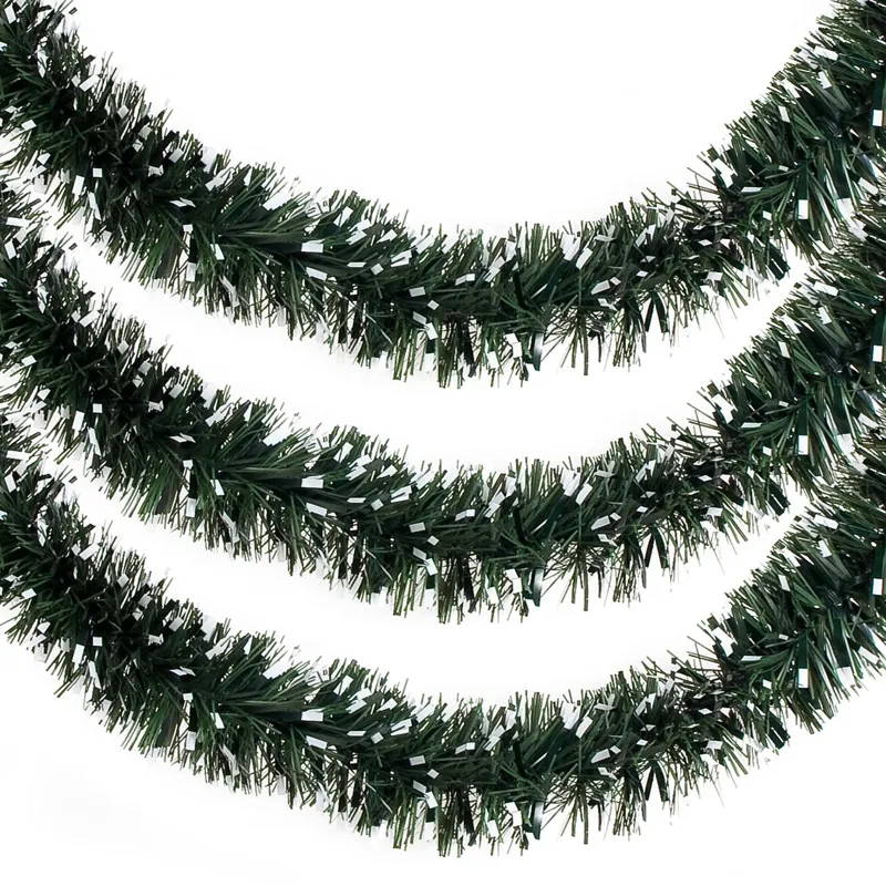 Beteea de Crăciun, Verde, 3m x 8cm, Efect de Zăpadă