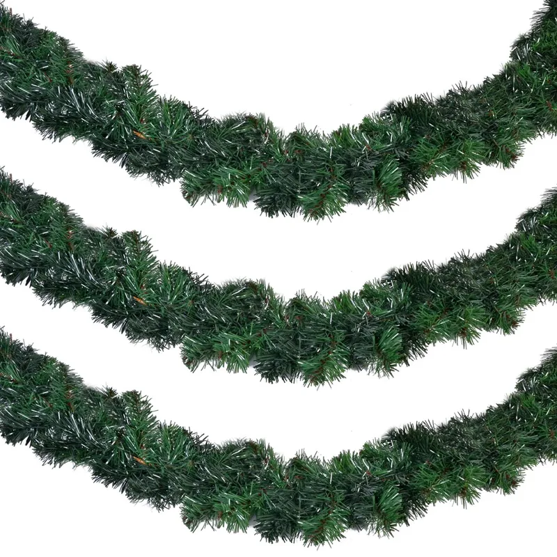 Ghirlanda de Craciun din plastic, verde, 2.7m x 6cm
