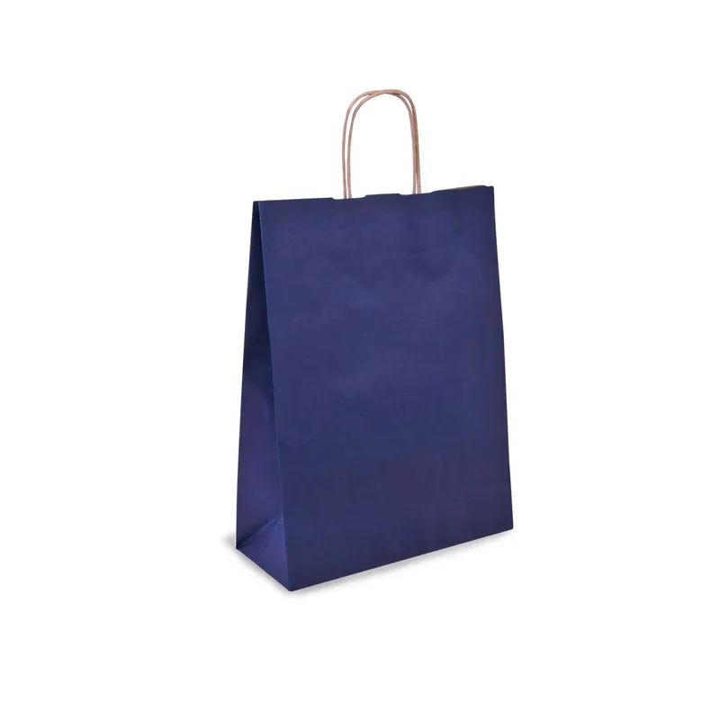 Pungă cadou din hârtie kraft bleu pentru ambalare elegantă