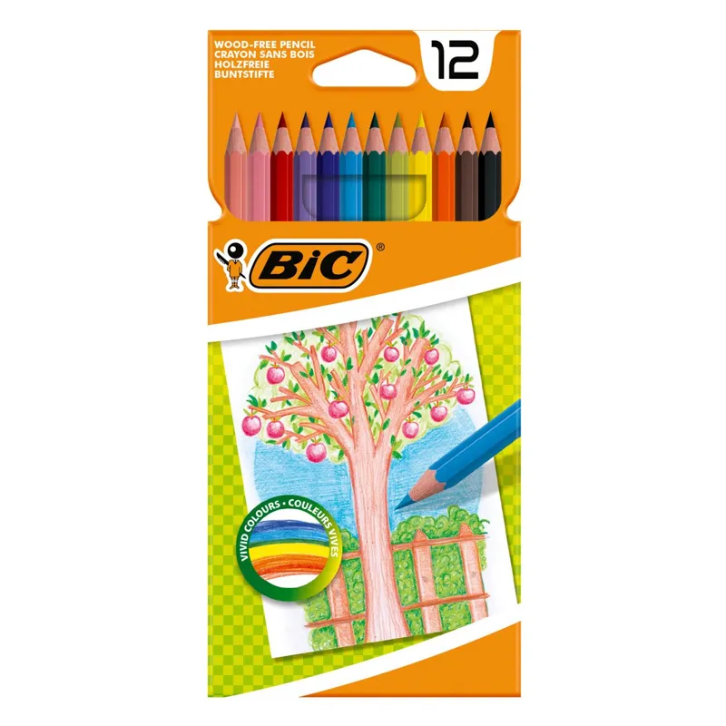 Set 12 Creioane Colorate Subțiri pentru Desen și Colorat