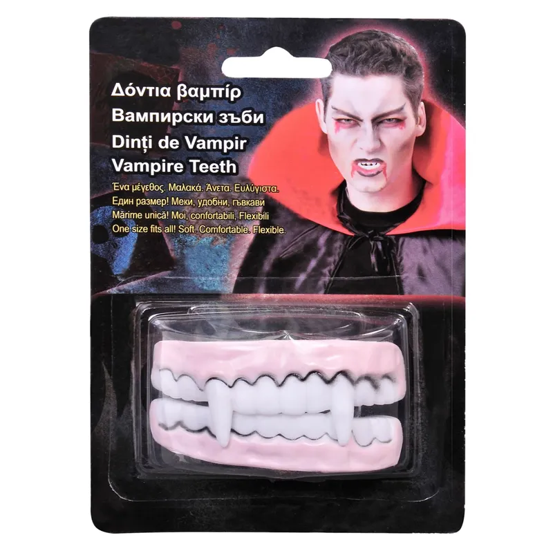 Dinti de Vampir, Set 1 Pereche, Alb, Plastic
