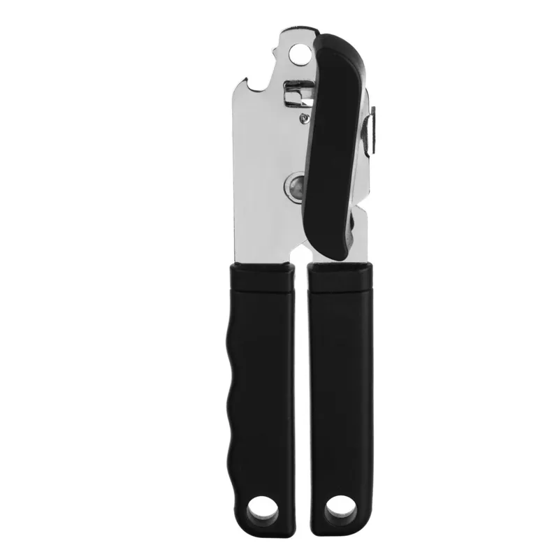Desfăcător de conserve metalic, 19 cm, cu mâner negru