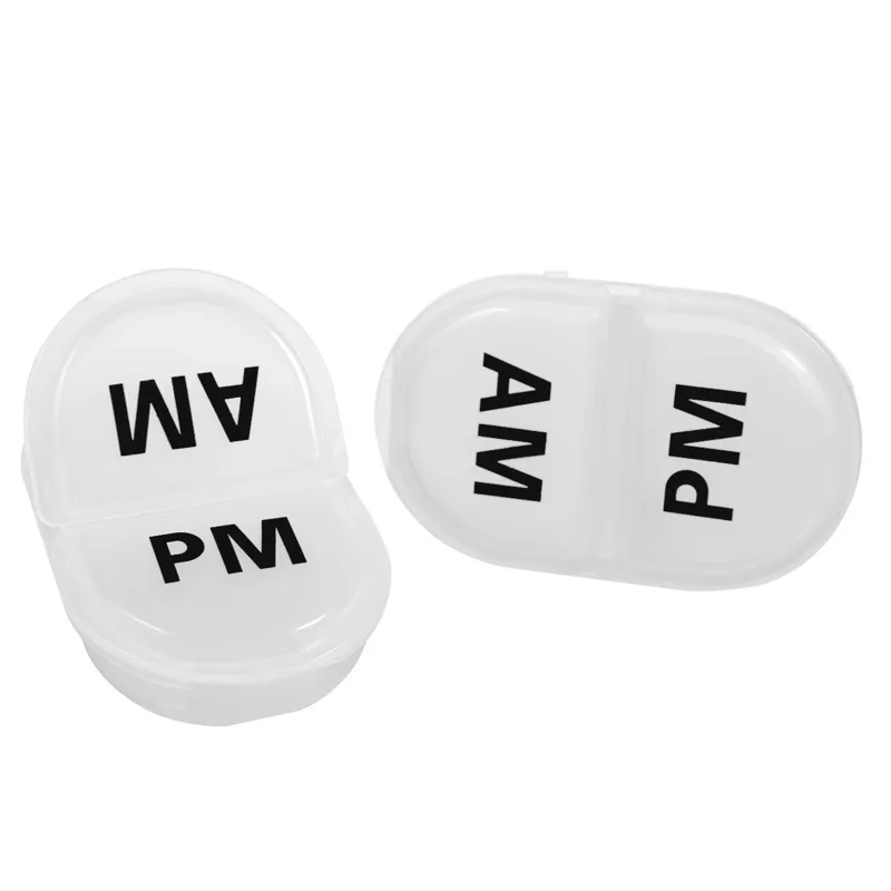Cutie organizatoare pastile AM PM set 2 alb compacte