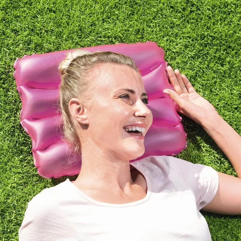 Perna gonflabila transparenta 38x25x5 cm, 4 culori, pentru sezut sau cap