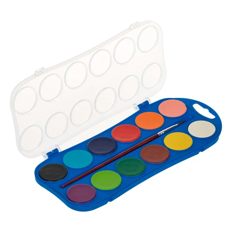 Set Acuarele cu Pensulă, 12 Culori, Cutie Plastic – poza 3