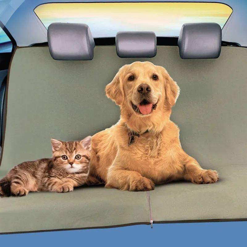 Protectie bancheta auto pentru animale, 1.4x1.4m, gri, textil, lavabila