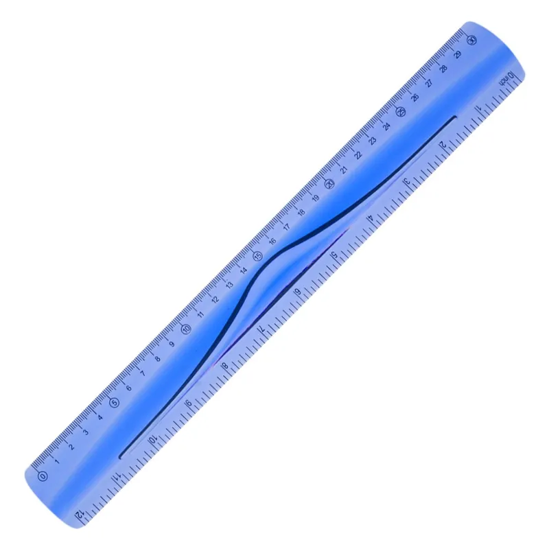 Riglă flexibilă albastră de 30 cm din plastic