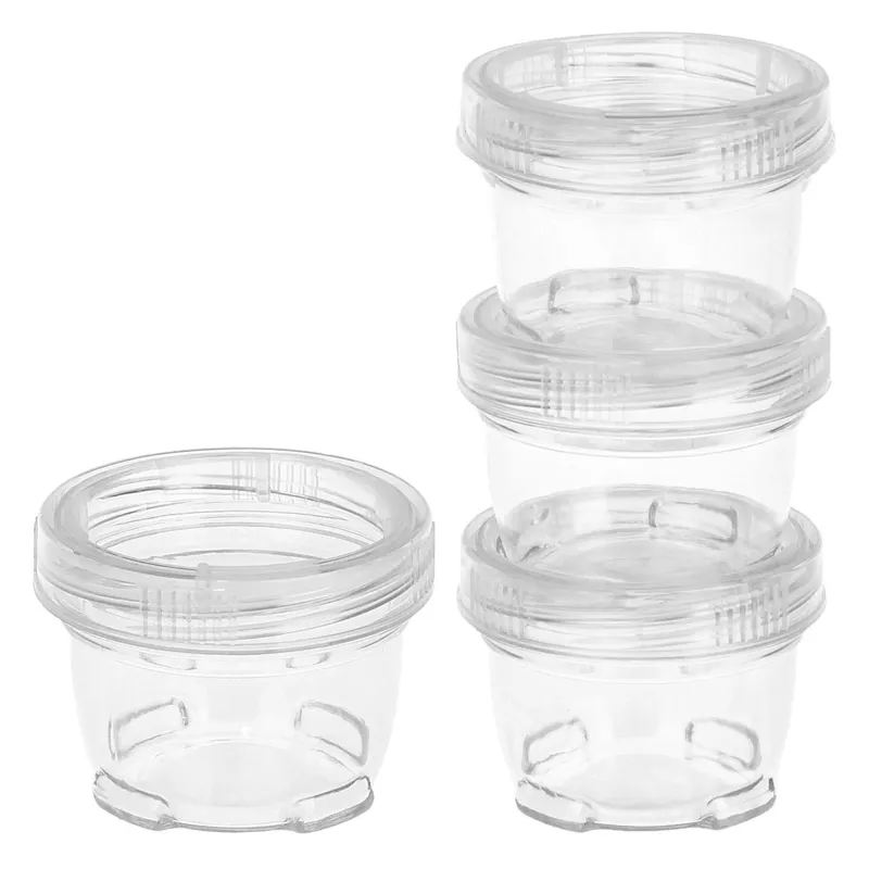 Cutie organizator rotundă din plastic transparent, Ø5.5x4cm, Set 4 buc