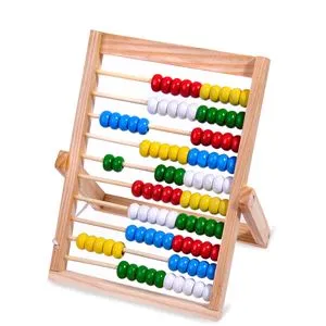 Abac din lemn cu 10 rânduri și 100 de mărgele, instrument educațional pentru cop