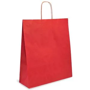 Sacoușă cadou din hârtie kraft roșie, dimensiune 36x12x41 cm