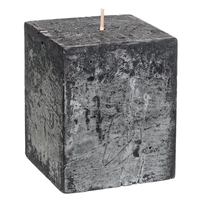 Lumanare parfumata patrata neagra, aroma de zmeura, 7.5x7.5x10cm