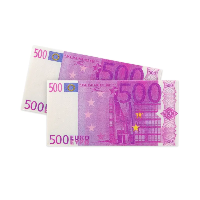 Șervețe de masă design bancnotă 500 Euro, set 10 bucăți