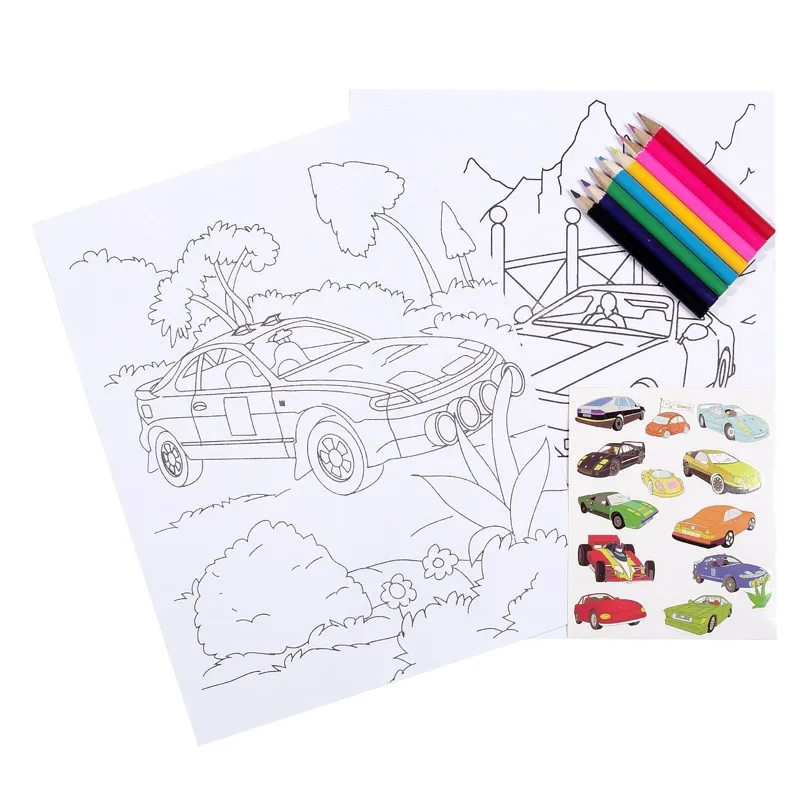 Set de Colorat Mașini și Autocolante Multicolor pentru Creativitate