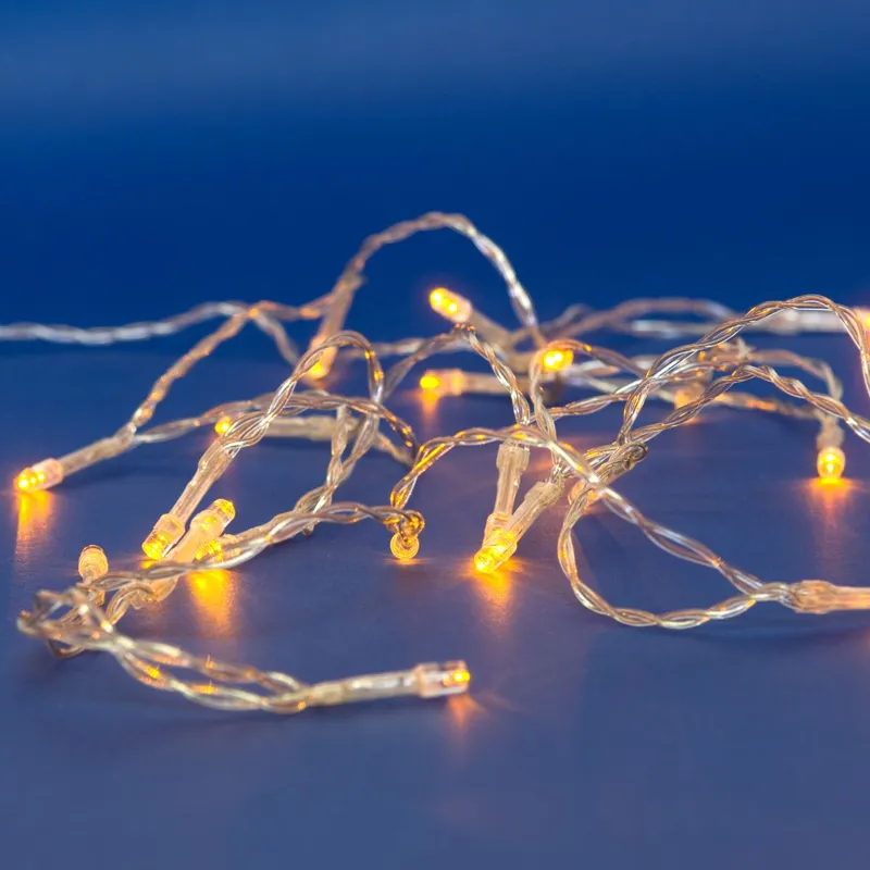 Instalație Lumini LED Crăciun 20 Becuri Galbene cu Baterii AA